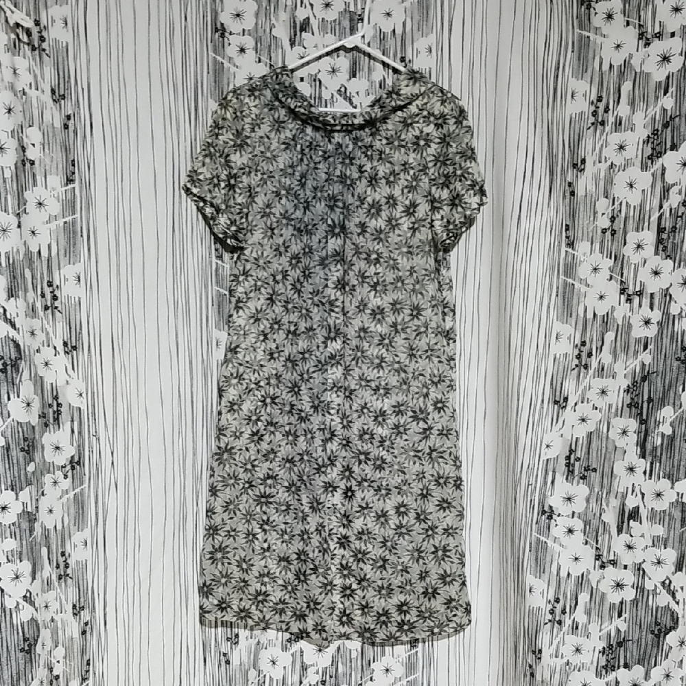 Floral Black and White Dress